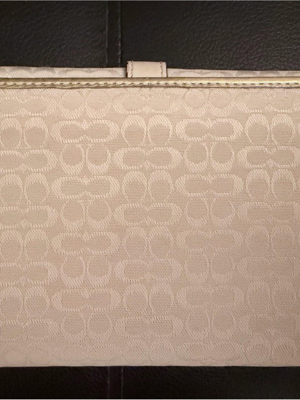 Vintage Coach Flap Satchel Cream Signature C Canvas/Leather with Matching Wallet - Picture 16 of 16
